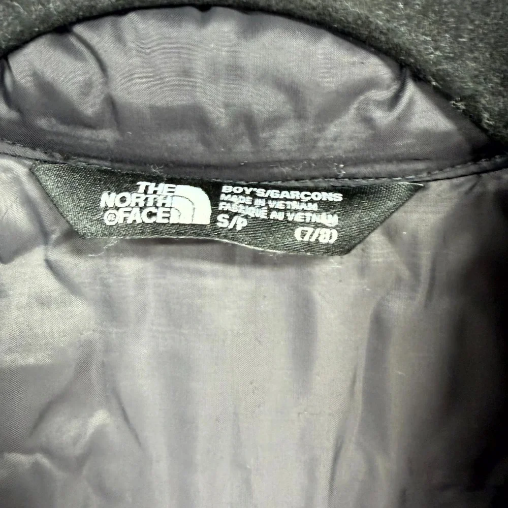 The North Face Thermoball Down Puffer Jacket Boys Small Black Lightweight Zip Up